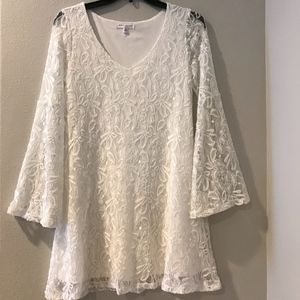 Lace Bell Sleeve Dress, XS